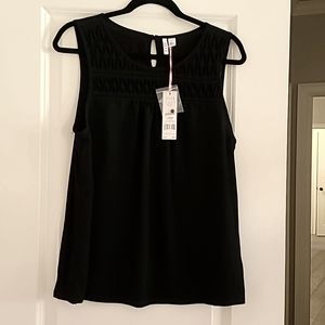 Black sleeveless blouse